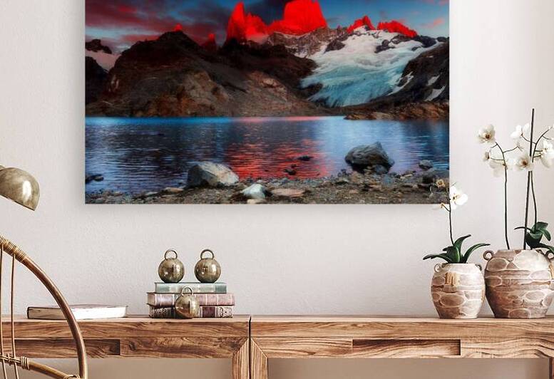 Mount Fitz Roy Patagonia Argentina rocks shore du by Samant4