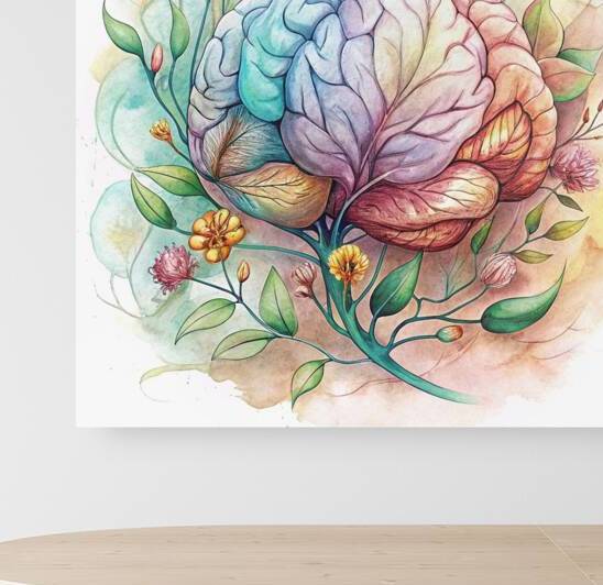 Le cerveau pensant   aquarelle   The thinking brain   watercolor 2 by Marmaryne