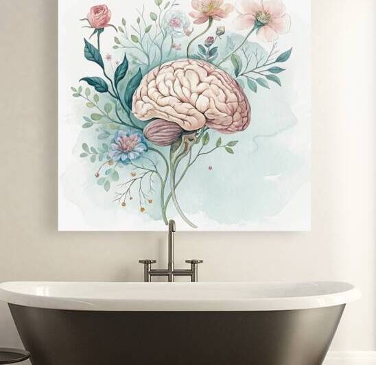 Le cerveau pensant   aquarelle   The thinking brain   watercolor 3 by Marmaryne