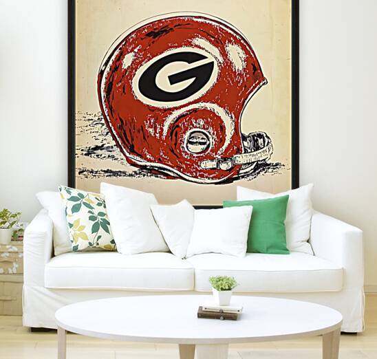 Vintage Georgia Bulldogs Football Helmet Art by Row One Brand