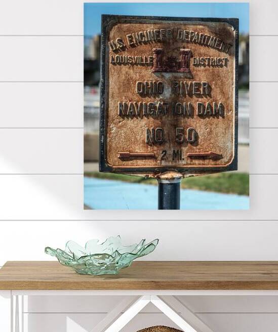 Ohio River Navigation Dam No. 50 Sign - Marion KY by Gary Whitton