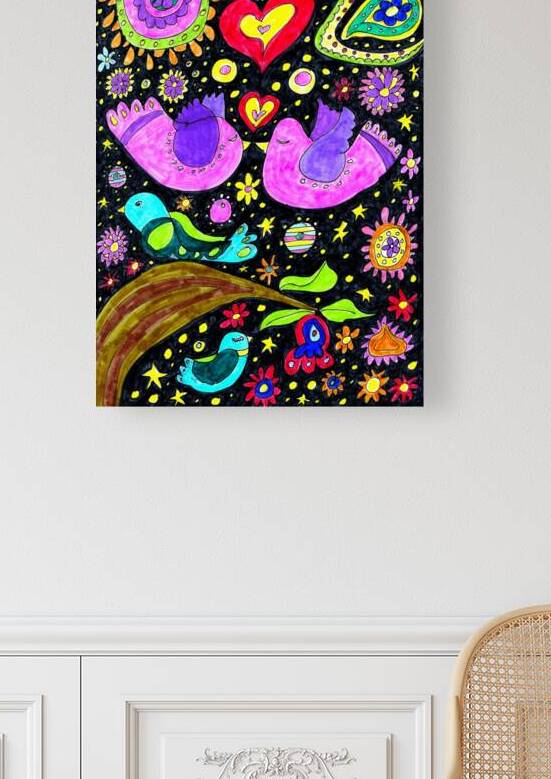 Abstract Doodle Love Birds by Catriona Roberts Nature Photography and Designs