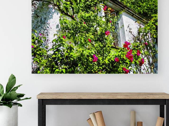 Charming cottage with blooming roses and vibrant greenery by Gestalt Imagery