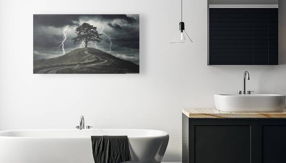 Storms Fury: A Lone Tree Against the Tempest by Printing Zone