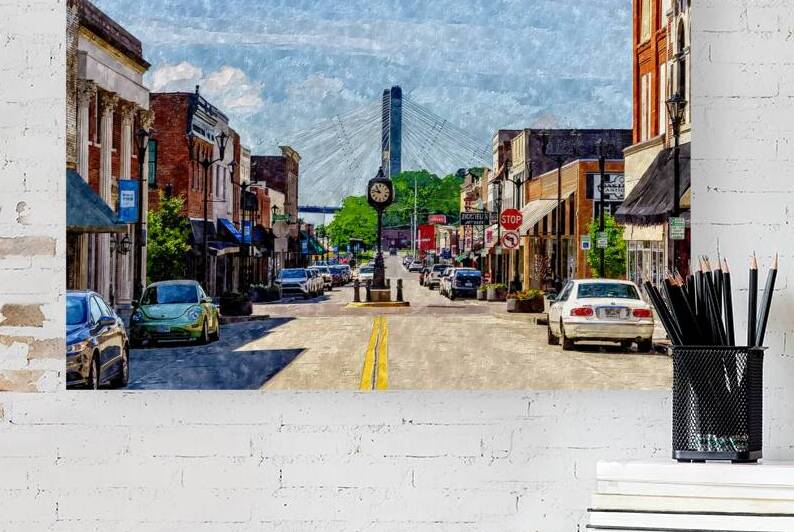 Cape Girardeau Downtown Main Street Painterly by Jennifer White