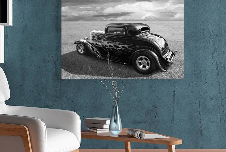 1932 Ford Coupe Hot Rod Black and White by Gill Billington