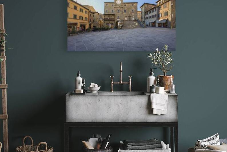 Cortona town the central Republic Square. Tuscany by Stefano Orazzini