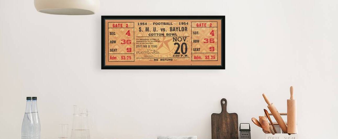 1954 SMU vs. Baylor Football Ticket Wall Art by Row One Brand