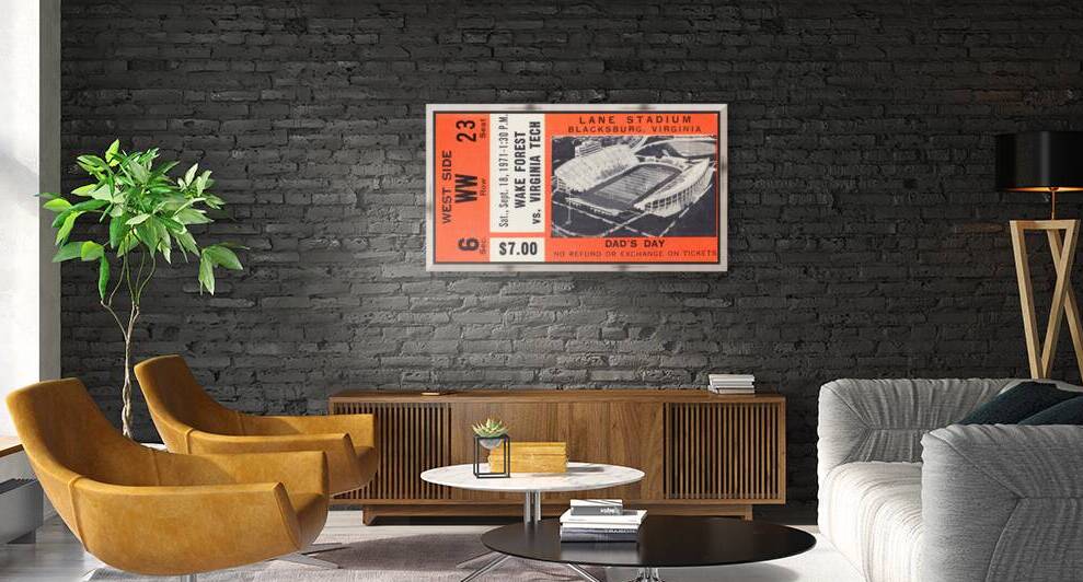 1971 Wake Forest vs. Virginia Tech Football Ticket Art by Row One Brand