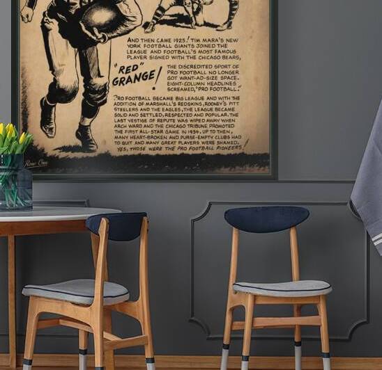 Red Grange Cartoon Art by Row One Brand
