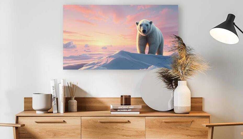 Arctic Majesty – Polar Bear in the Frozen Tundra by Digi Mart