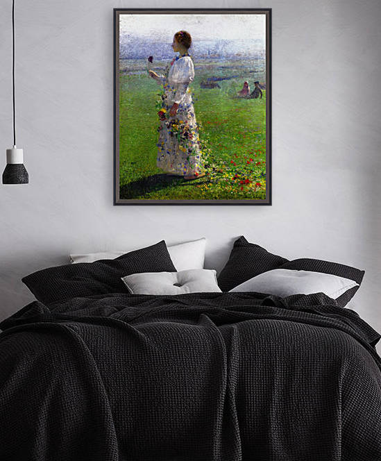 Young Woman Walking by the Field by Henri Martin