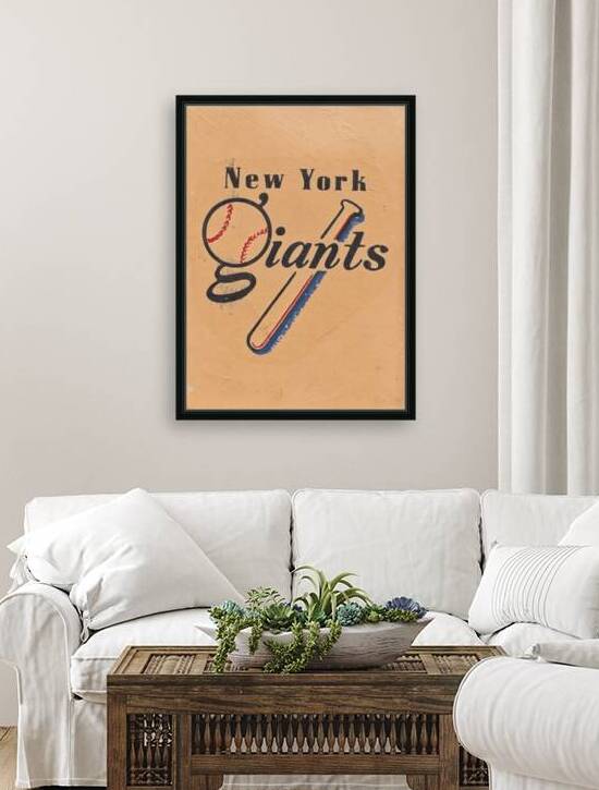 Vintage New York Giants Baseball Art by Row One Brand