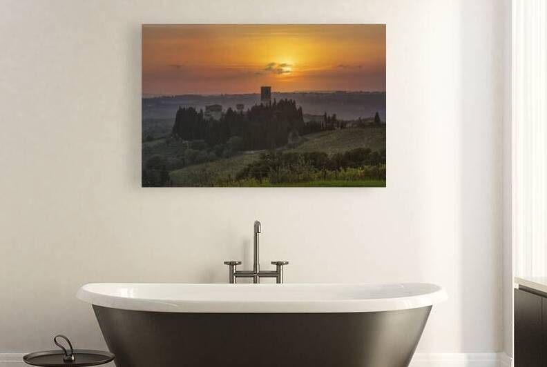 Abbey of Badia a Passignano at sunset in autumn by Stefano Orazzini