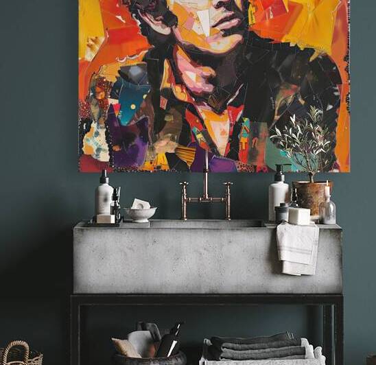 Collage Portrait Bob Dylan 7H29P4 52 by Abstract Rebellion