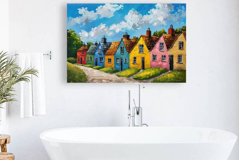 Colorful Village Lane 2H9N3Z 50 by Abstract Rebellion