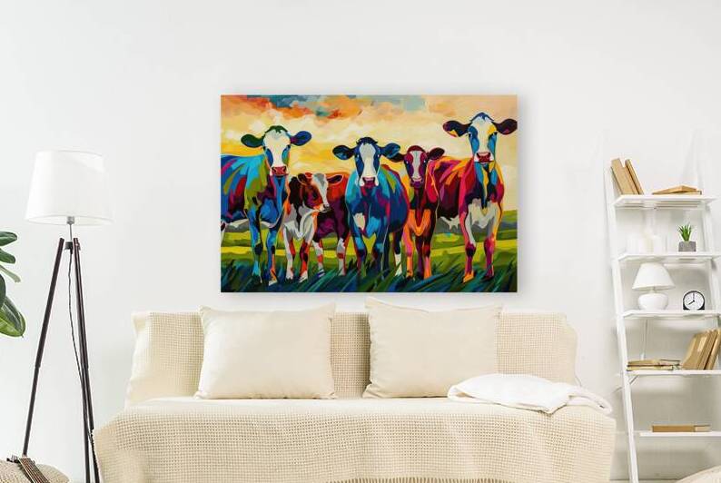 Colorful Cow Quintet H3N9P2 51 by Abstract Rebellion