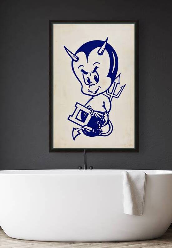 Vintage 1950s Duke Blue Devil Baby Cartoon Art by Row One Brand