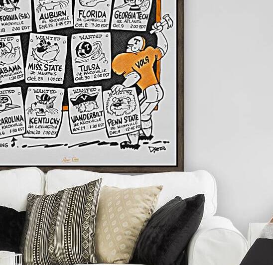 1971 Tennessee Vols Football Schedule Art by Dyer by Row One Brand