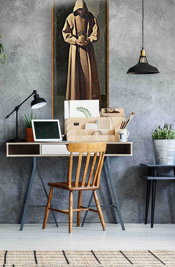 San Francisco de pie contemplando una calavera by Francisco de Zurbaran