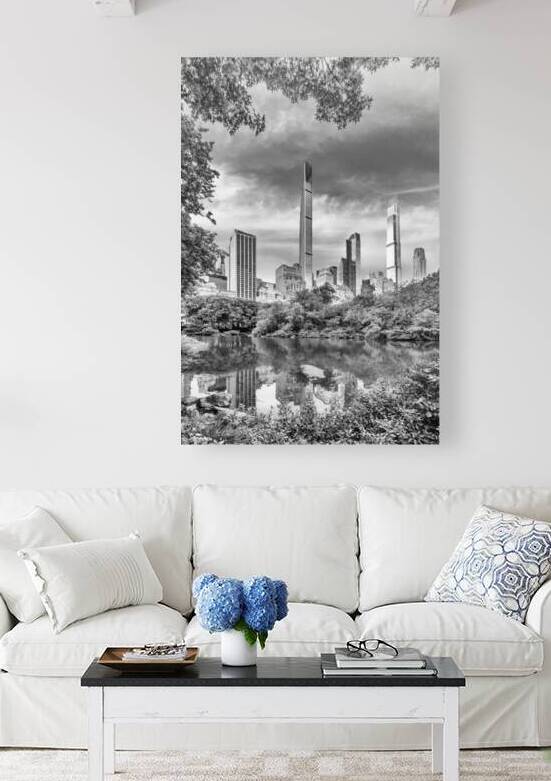 Central Park NYC Sykline | Monochrome by Melanie Viola