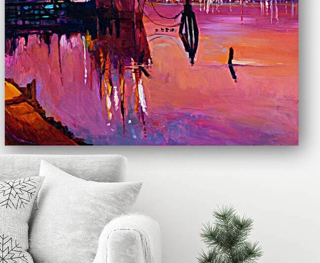 Dreamy Harbor at Dusk - Colorful Maritime Artwork by el halaoui ali