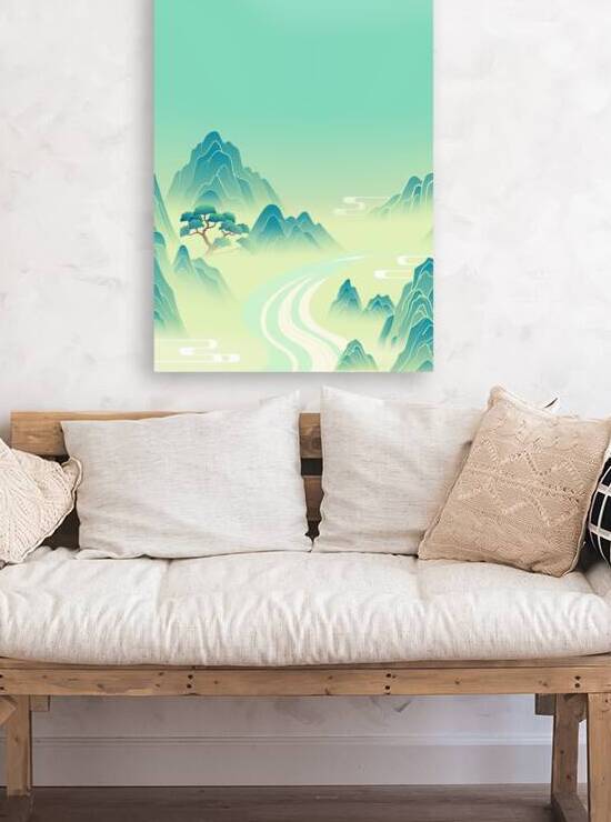 Serene Eastern Landscape - Minimalist Mountain Art by el halaoui ali