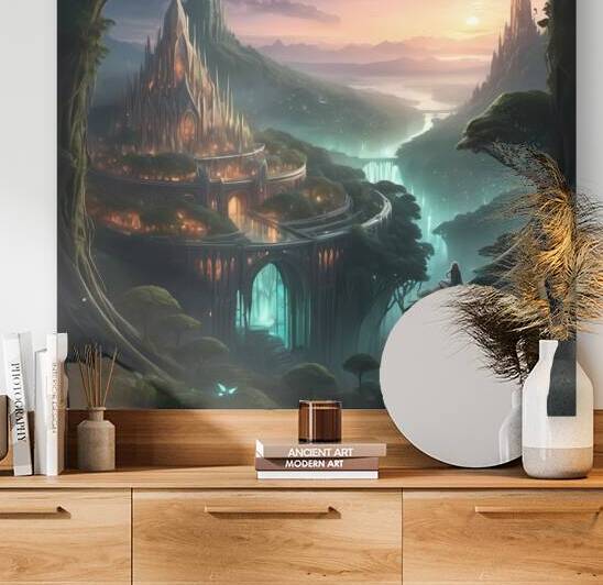 Enchanted Realm - Fantasy Landscape Art by el halaoui ali