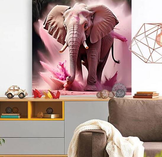 Dynamic Elephant - Colorful Wildlife Art by el halaoui ali