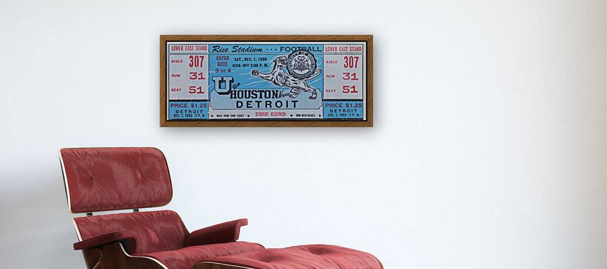 1956 Detroit Titans at Houston Cougars by Row One Brand