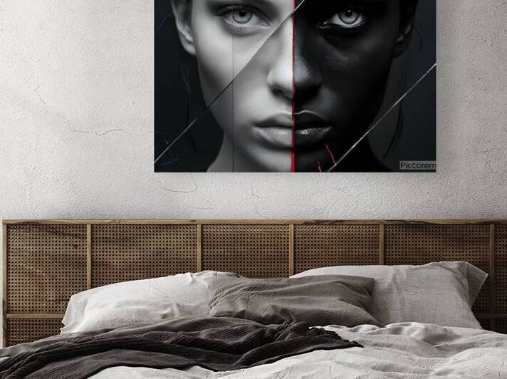 Surreal Close Up Portrait With Diagonal Glass Ove by Bounafaa