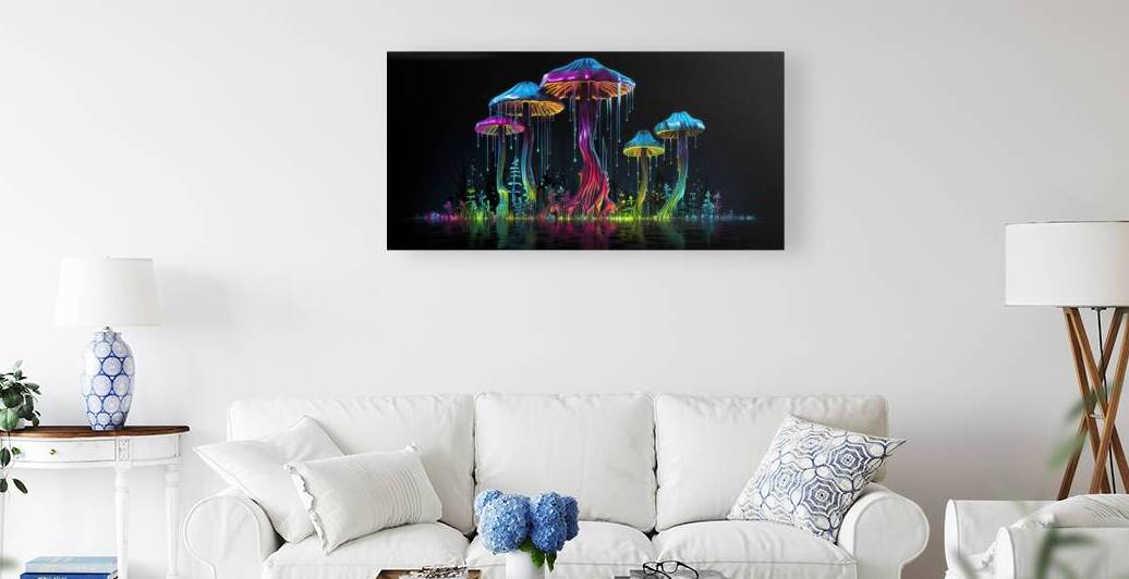  Mushroom in psychedelic style by Point Art
