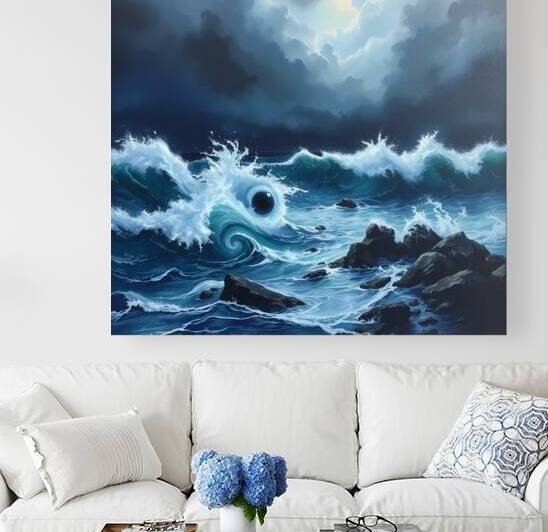 Dramatic Ocean Waves - Captivating Seascape Art by el halaoui ali