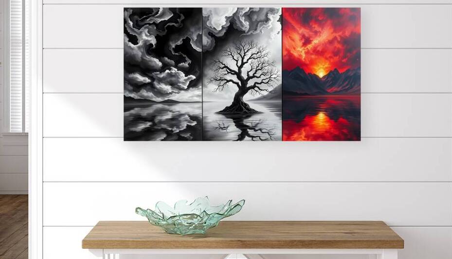Triptych of Natures Extremes - Dramatic Landscape Art by el halaoui ali