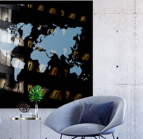 GREY WORLD MAP by rizu_designs