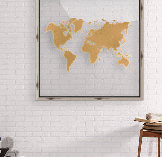 GOLD SHADE WORLD MAP by rizu_designs