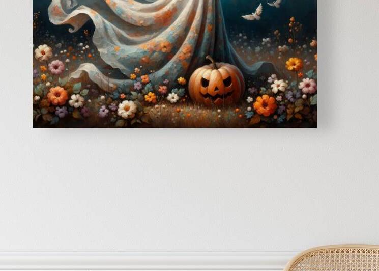 Enchanted Ghost – Whimsical Halloween Artwork  by Anne Laure GOUPIL