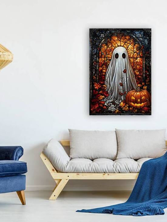 Stained Glass Ghost – Gothic Halloween  by Anne Laure GOUPIL