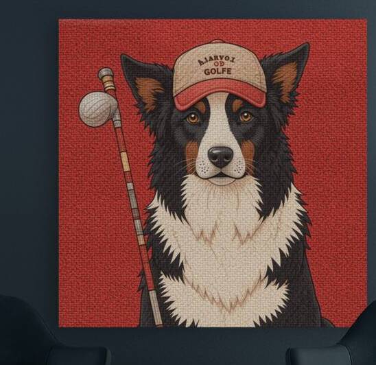 The Golfing Collie: A Tapestry of Playful Precision by ericinair