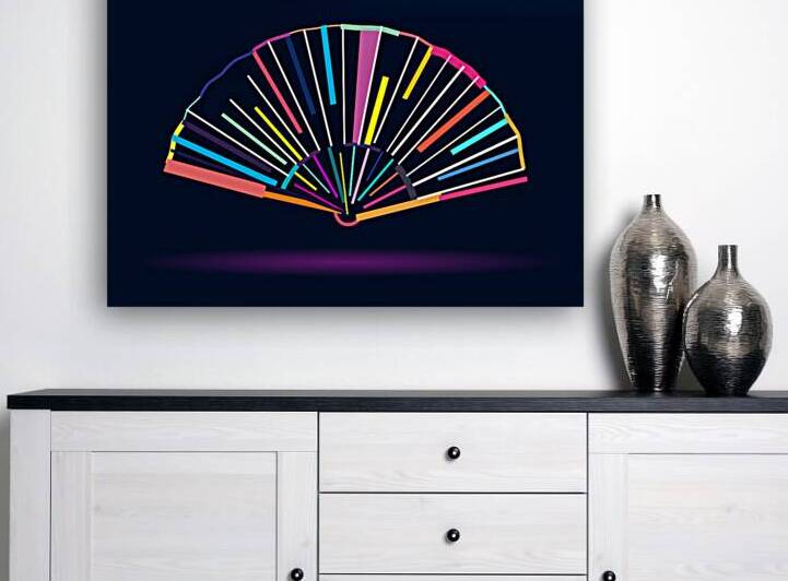 Abstract Hand paper fan by Point Art