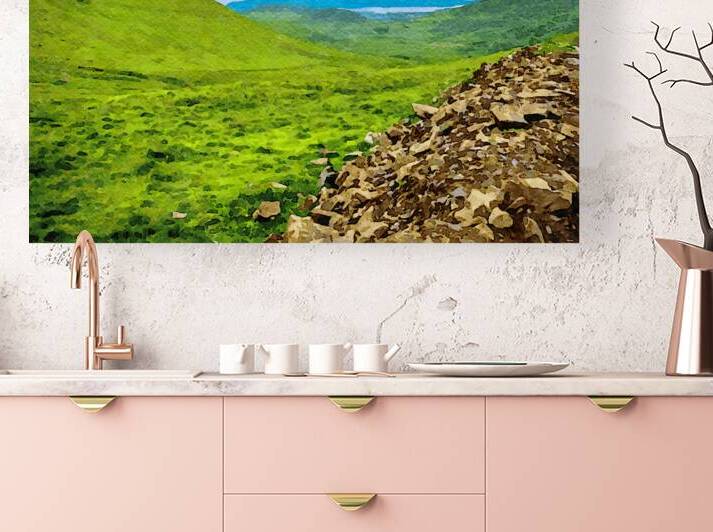 Watercolor landscape painting of Conor Pass in Dingle PeninsulaIreland by Gestalt Imagery