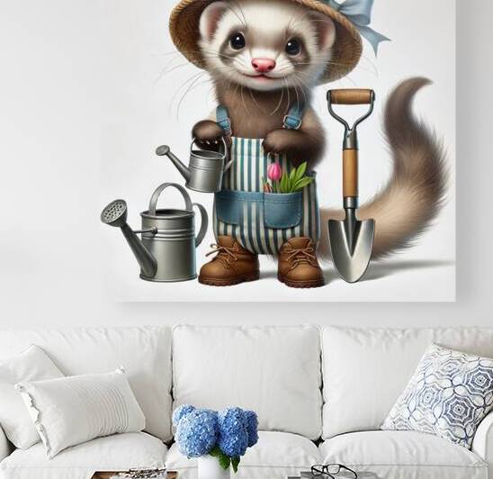 Cute Ferret Gardener Pic 3 by Robert Hart