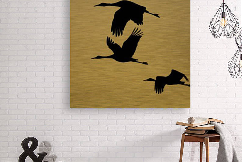 3 Sandhill cranes in silhouette by Joe Riederer