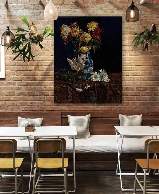 Still Life with Chrysanthemums in an Oriental Vase [circa 1885] by Martha West Bare [1864–1940] by MyCozyFineArt