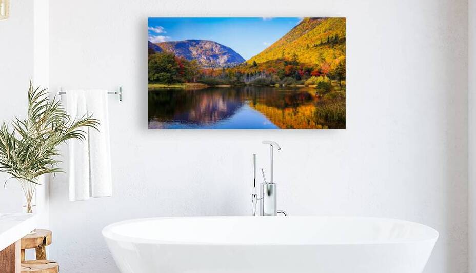 Mount Willard and Webster Cliff Reflection in Willey Pond in Cra by Jeff Folger