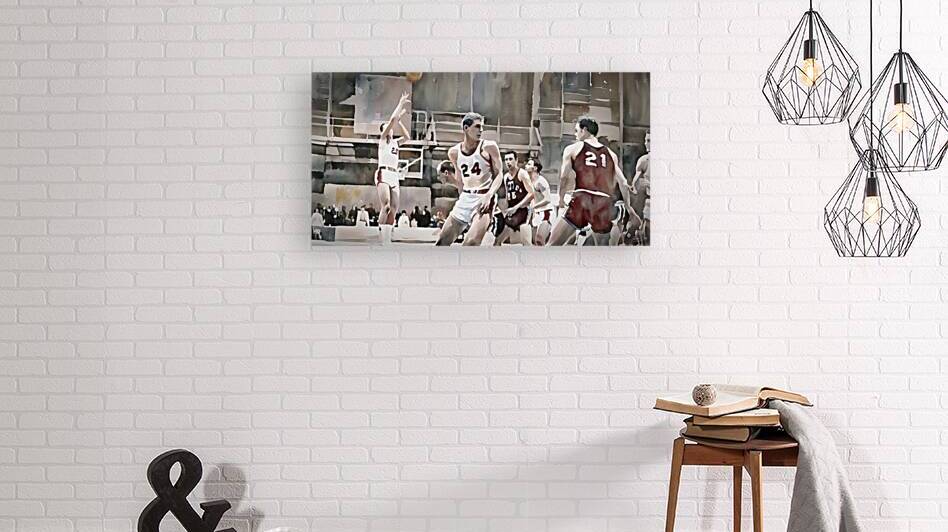 1964 Texas A&M Aggies at Arkansas Razorbacks Basketball Art by Row One Brand