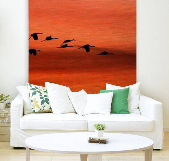 Sandhill Cranes at Sunset by Joe Riederer