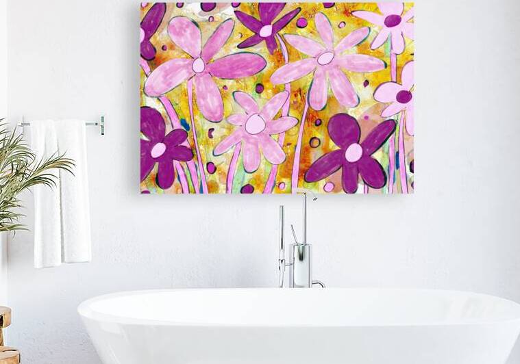 Abstract Purple and Yellow Florals by Catriona Roberts Nature Photography and Designs