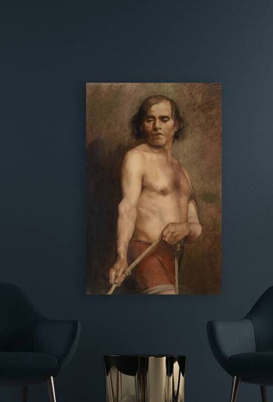 A Male Nude Standing [1884] by Anna Bilińska–Bohdanowicz [1857–1893] by MyCozyFineArt