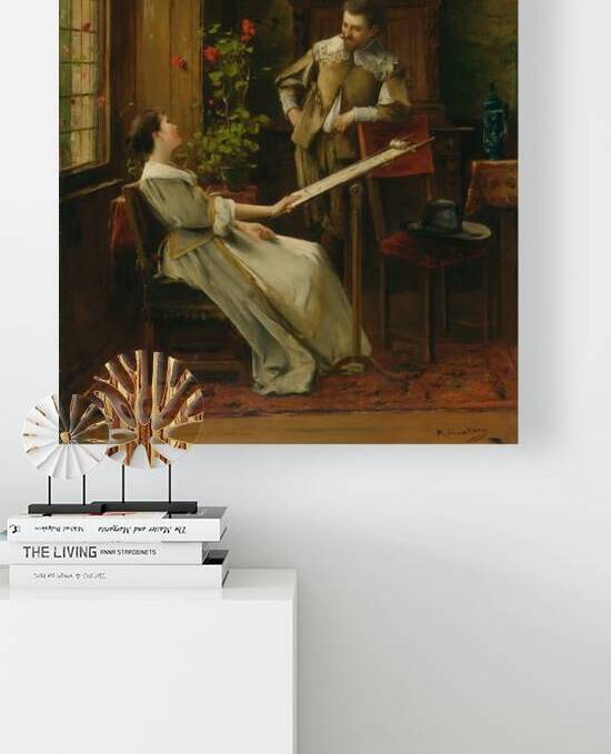 Flirt [La Broderie] by Mihály Munkácsy [1844–1900] by MyCozyFineArt